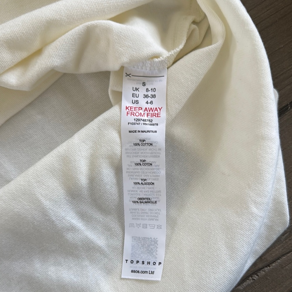 Topshop Oversized Collared Cream Women's Top New with tag long sleeve V Neck - Picture 9 of 9